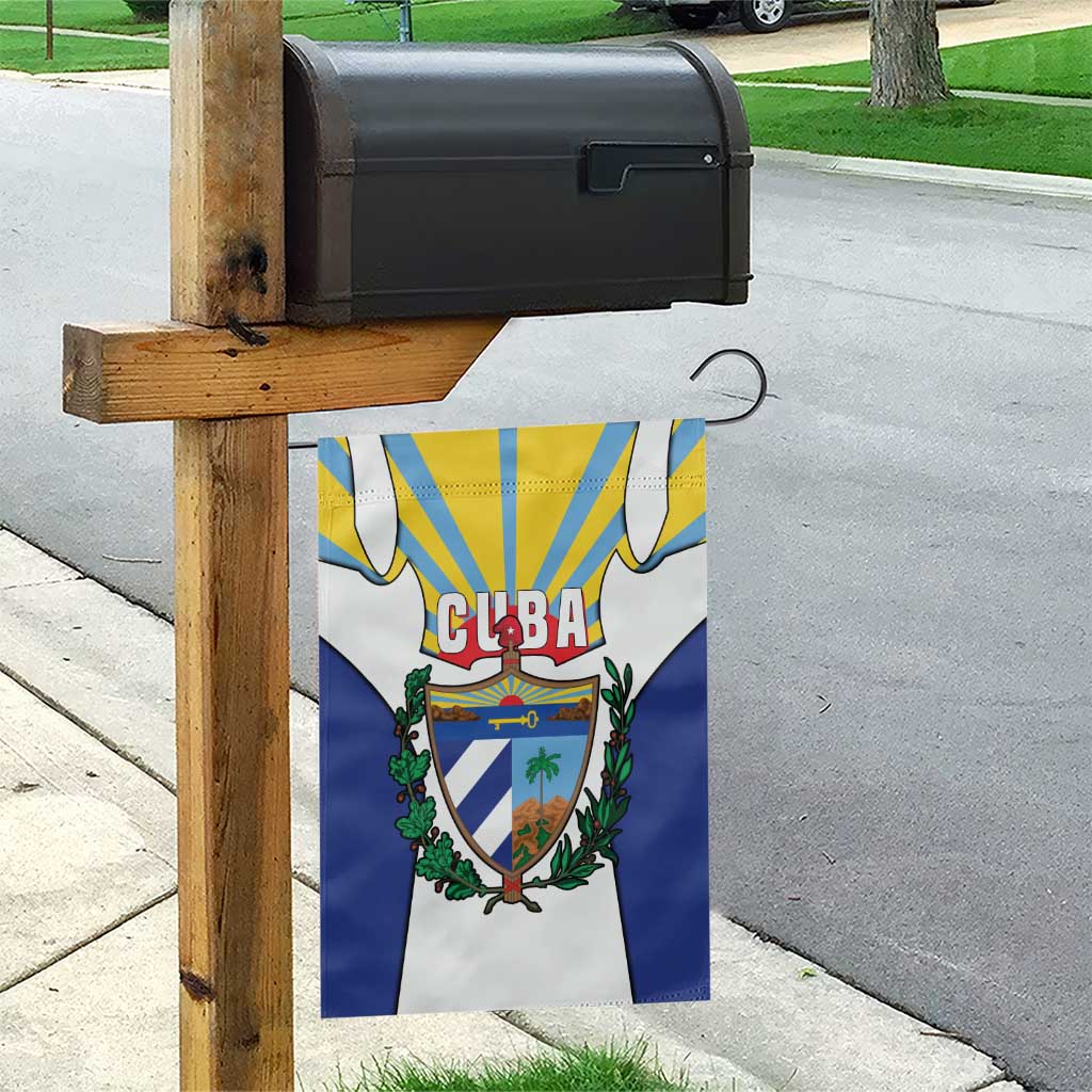 Cuba Coat of Arms Garden Flag Colorful Cuban Flag Shield with Red Yellow Blue Patriotic Design - Wonder Print Shop