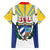 Cuba Coat of Arms Hawaiian Shirt Colorful Cuban Flag Shield with Red Yellow Blue Patriotic Design - Wonder Print Shop