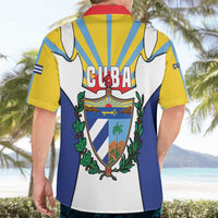 Cuba Coat of Arms Hawaiian Shirt Colorful Cuban Flag Shield with Red Yellow Blue Patriotic Design - Wonder Print Shop