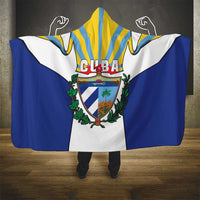 Cuba Coat of Arms Hooded Blanket Colorful Cuban Flag Shield with Red Yellow Blue Patriotic Design - Wonder Print Shop