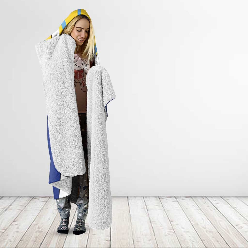 Cuba Coat of Arms Hooded Blanket Colorful Cuban Flag Shield with Red Yellow Blue Patriotic Design - Wonder Print Shop