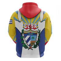Cuba Coat of Arms Hoodie Colorful Cuban Flag Shield with Red Yellow Blue Patriotic Design - Wonder Print Shop
