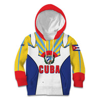 Cuba Coat of Arms Kid Hoodie Colorful Cuban Flag Shield with Red Yellow Blue Patriotic Design - Wonder Print Shop