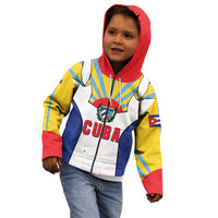 Cuba Coat of Arms Kid Hoodie Colorful Cuban Flag Shield with Red Yellow Blue Patriotic Design - Wonder Print Shop