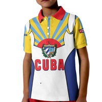 Cuba Coat of Arms Kid Polo Shirt Colorful Cuban Flag Shield with Red Yellow Blue Patriotic Design - Wonder Print Shop