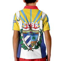 Cuba Coat of Arms Kid Polo Shirt Colorful Cuban Flag Shield with Red Yellow Blue Patriotic Design - Wonder Print Shop