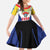 Cuba Coat of Arms Kid Short Sleeve Dress Colorful Cuban Flag Shield with Red Yellow Blue Patriotic Design - Wonder Print Shop