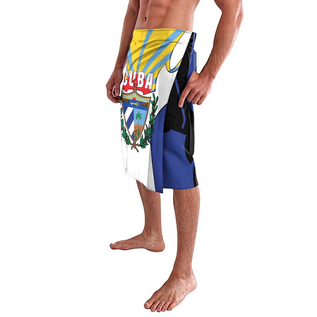Cuba Coat of Arms Lavalava Colorful Cuban Flag Shield with Red Yellow Blue Patriotic Design - Wonder Print Shop