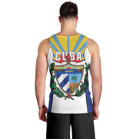 Cuba Coat of Arms Men Tank Top Colorful Cuban Flag Shield with Red Yellow Blue Patriotic Design - Wonder Print Shop