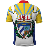Cuba Coat of Arms Polo Shirt Colorful Cuban Flag Shield with Red Yellow Blue Patriotic Design - Wonder Print Shop
