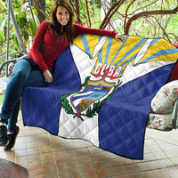 Cuba Coat of Arms Quilt Colorful Cuban Flag Shield with Red Yellow Blue Patriotic Design - Wonder Print Shop