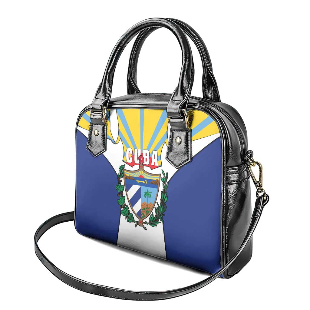 Cuba Coat of Arms Shoulder Handbag Colorful Cuban Flag Shield with Red Yellow Blue Patriotic Design - Wonder Print Shop