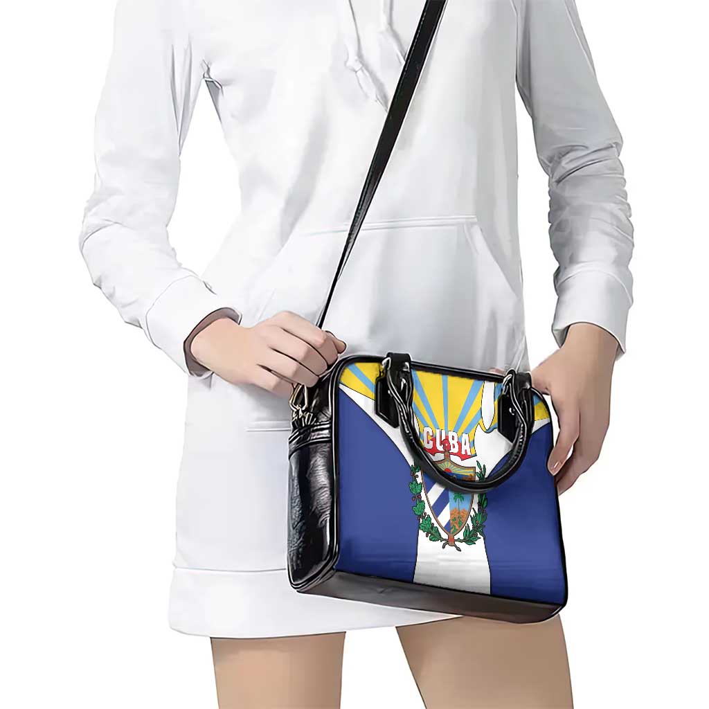 Cuba Coat of Arms Shoulder Handbag Colorful Cuban Flag Shield with Red Yellow Blue Patriotic Design - Wonder Print Shop