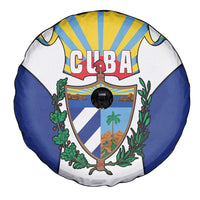 Cuba Coat of Arms Spare Tire Cover Colorful Cuban Flag Shield with Red Yellow Blue Patriotic Design - Wonder Print Shop