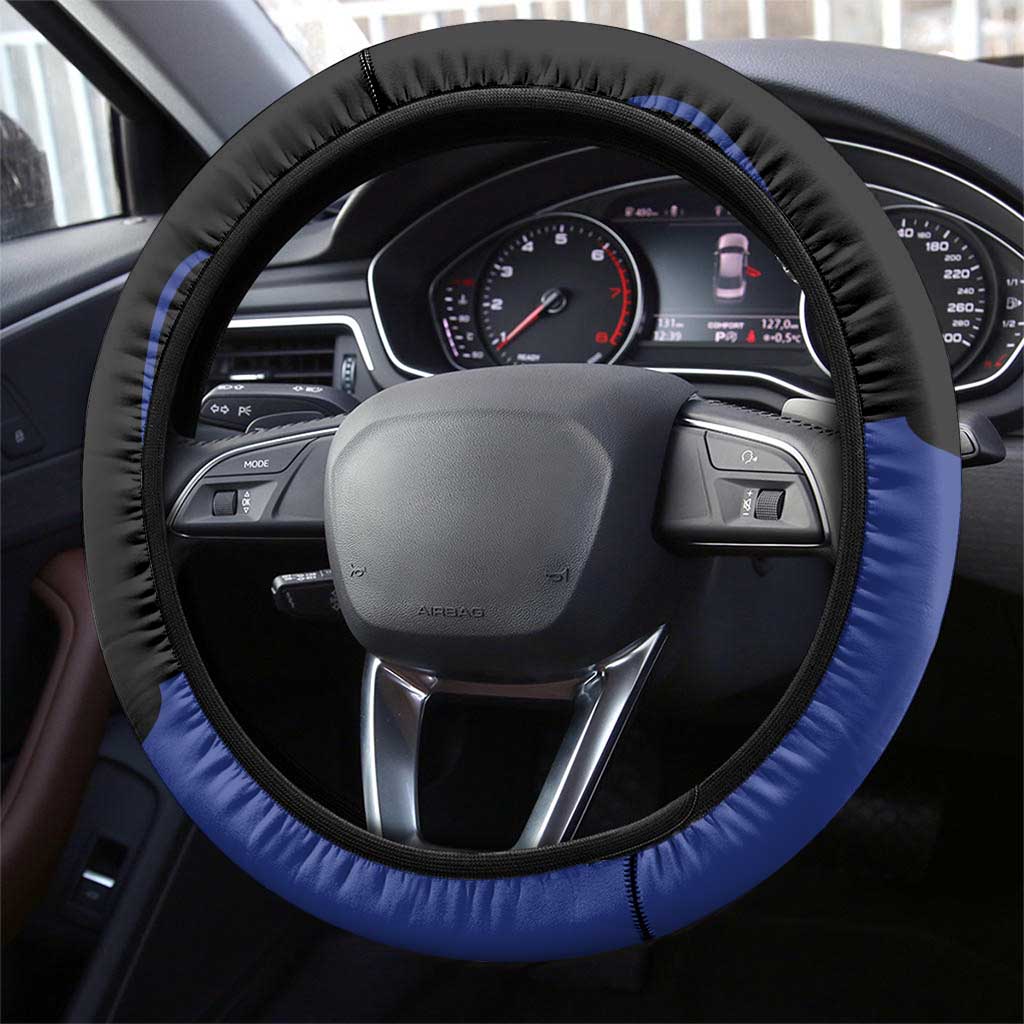 Cuba Coat of Arms Steering Wheel Cover Colorful Cuban Flag Shield with Red Yellow Blue Patriotic Design - Wonder Print Shop