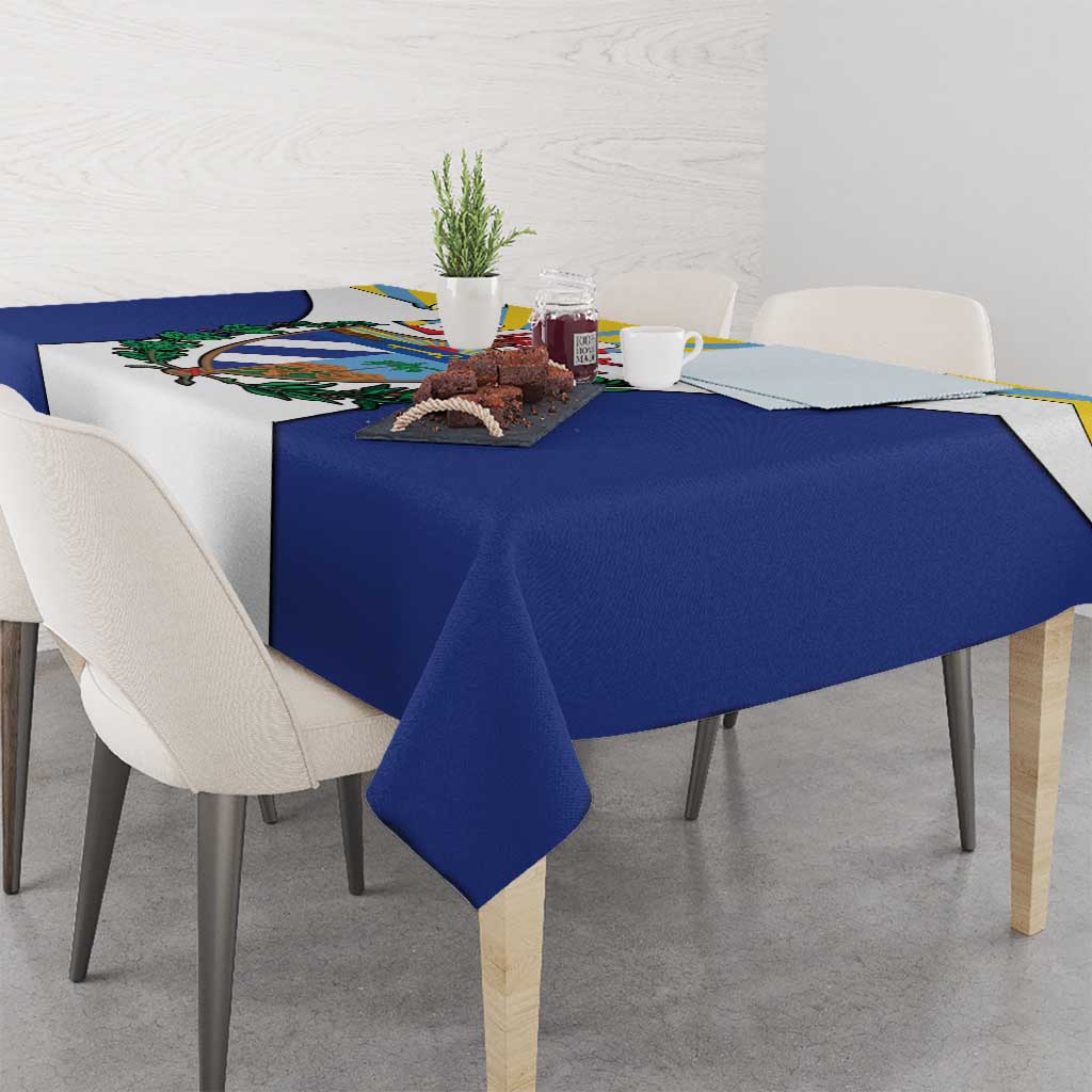 Cuba Coat of Arms Tablecloth Colorful Cuban Flag Shield with Red Yellow Blue Patriotic Design - Wonder Print Shop