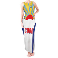 Cuba Coat of Arms Tank Maxi Dress Colorful Cuban Flag Shield with Red Yellow Blue Patriotic Design - Wonder Print Shop