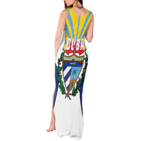 Cuba Coat of Arms Tank Maxi Dress Colorful Cuban Flag Shield with Red Yellow Blue Patriotic Design - Wonder Print Shop