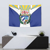 Cuba Coat of Arms Tapestry Colorful Cuban Flag Shield with Red Yellow Blue Patriotic Design - Wonder Print Shop