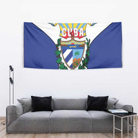 Cuba Coat of Arms Tapestry Colorful Cuban Flag Shield with Red Yellow Blue Patriotic Design - Wonder Print Shop