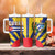 Cuba Coat of Arms Tumbler With Handle Colorful Cuban Flag Shield with Red Yellow Blue Patriotic Design - Wonder Print Shop