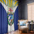 Cuba Coat of Arms Window Curtain Colorful Cuban Flag Shield with Red Yellow Blue Patriotic Design - Wonder Print Shop