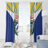 Cuba Coat of Arms Window Curtain Colorful Cuban Flag Shield with Red Yellow Blue Patriotic Design - Wonder Print Shop
