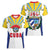 Cuba Coat of Arms Women V-Neck T-Shirt Colorful Cuban Flag Shield with Red Yellow Blue Patriotic Design - Wonder Print Shop