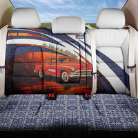 Cuba Classic Car Back Car Seat Cover La Isla de la Libertad Red Vintage Auto with Cuban Flag Design - Wonder Print Shop
