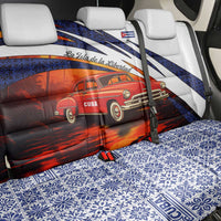 Cuba Classic Car Back Car Seat Cover La Isla de la Libertad Red Vintage Auto with Cuban Flag Design - Wonder Print Shop