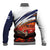 Cuba Classic Car Baseball Jacket La Isla de la Libertad Red Vintage Auto with Cuban Flag Design - Wonder Print Shop