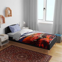 Cuba Classic Car Bedding Set La Isla de la Libertad Red Vintage Auto with Cuban Flag Design - Wonder Print Shop