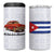 Cuba Classic Car 4 in 1 Can Cooler Tumbler La Isla de la Libertad Red Vintage Auto with Cuban Flag Design - Wonder Print Shop