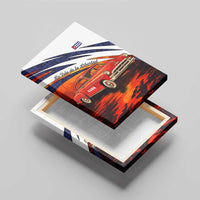 Cuba Classic Car Canvas Wall Art La Isla de la Libertad Red Vintage Auto with Cuban Flag Design - Wonder Print Shop