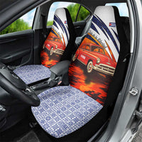 Cuba Classic Car Car Seat Cover La Isla de la Libertad Red Vintage Auto with Cuban Flag Design - Wonder Print Shop