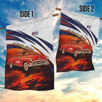 Cuba Classic Car Garden Flag La Isla de la Libertad Red Vintage Auto with Cuban Flag Design - Wonder Print Shop