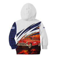 Cuba Classic Car Kid Hoodie La Isla de la Libertad Red Vintage Auto with Cuban Flag Design - Wonder Print Shop