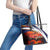Cuba Classic Car Leather Tote Bag La Isla de la Libertad Red Vintage Auto with Cuban Flag Design - Wonder Print Shop