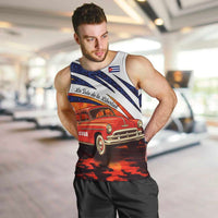 Cuba Classic Car Men Tank Top La Isla de la Libertad Red Vintage Auto with Cuban Flag Design - Wonder Print Shop