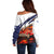 Cuba Classic Car Off Shoulder Sweater La Isla de la Libertad Red Vintage Auto with Cuban Flag Design - Wonder Print Shop