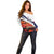 Cuba Classic Car Off Shoulder Sweater La Isla de la Libertad Red Vintage Auto with Cuban Flag Design - Wonder Print Shop