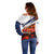 Cuba Classic Car Off Shoulder Sweater La Isla de la Libertad Red Vintage Auto with Cuban Flag Design - Wonder Print Shop