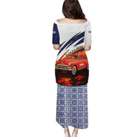 Cuba Classic Car Puletasi La Isla de la Libertad Red Vintage Auto with Cuban Flag Design - Wonder Print Shop