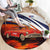 Cuba Classic Car Round Carpet La Isla de la Libertad Red Vintage Auto with Cuban Flag Design - Wonder Print Shop