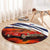 Cuba Classic Car Round Carpet La Isla de la Libertad Red Vintage Auto with Cuban Flag Design - Wonder Print Shop