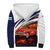 Cuba Classic Car Sherpa Hoodie La Isla de la Libertad Red Vintage Auto with Cuban Flag Design - Wonder Print Shop
