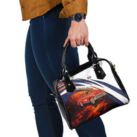 Cuba Classic Car Shoulder Handbag La Isla de la Libertad Red Vintage Auto with Cuban Flag Design - Wonder Print Shop