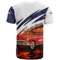 Cuba Classic Car T Shirt La Isla de la Libertad Red Vintage Auto with Cuban Flag Design - Wonder Print Shop