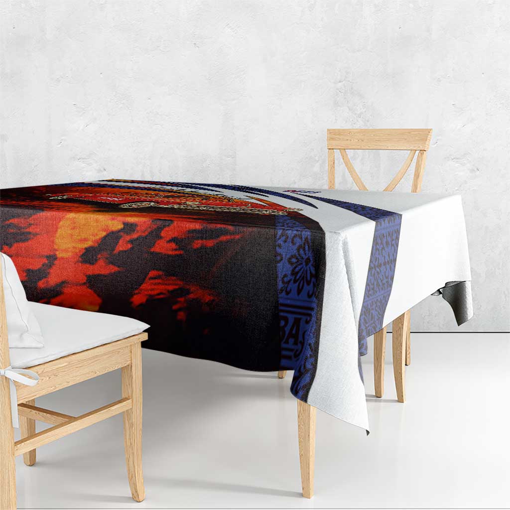 Cuba Classic Car Tablecloth La Isla de la Libertad Red Vintage Auto with Cuban Flag Design - Wonder Print Shop