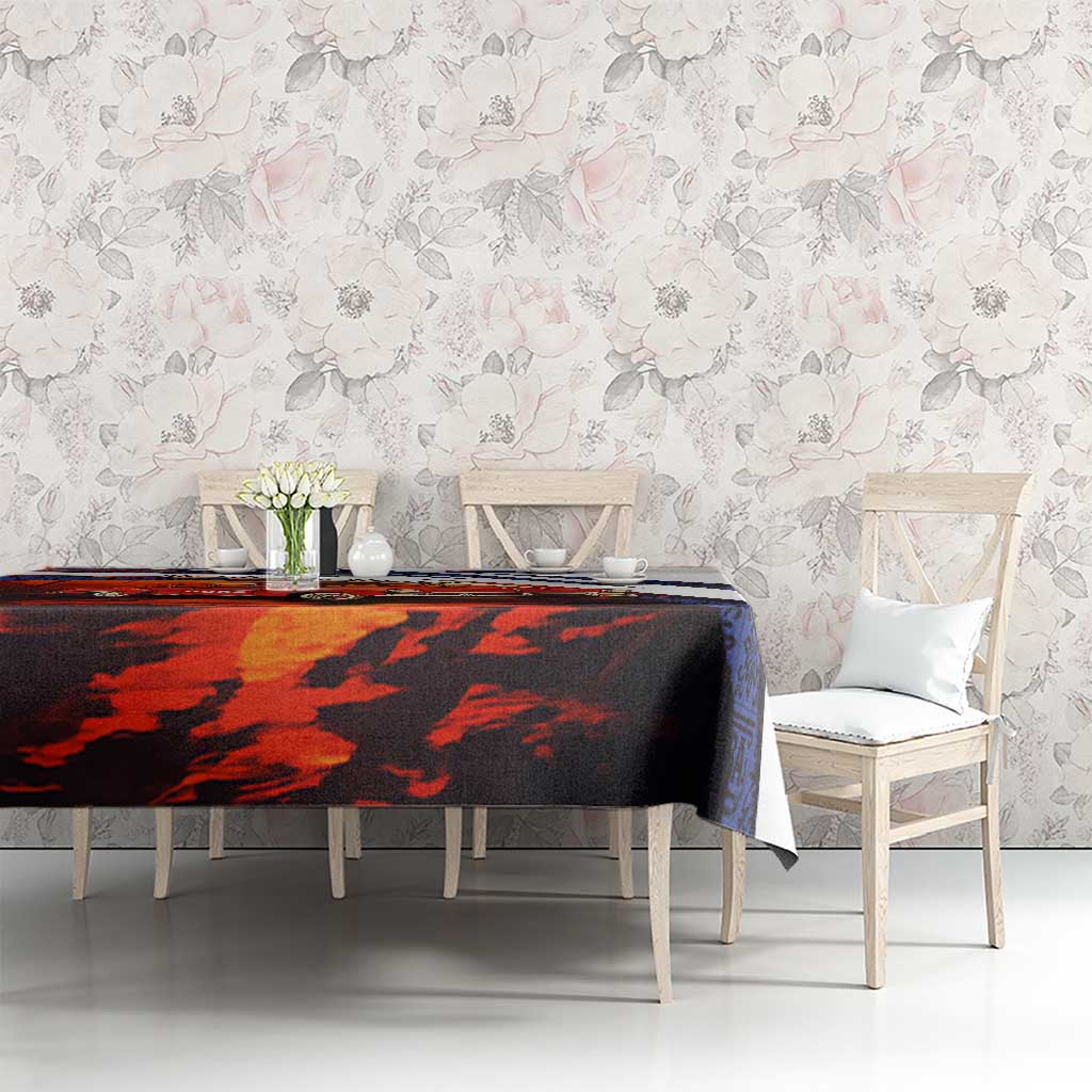 Cuba Classic Car Tablecloth La Isla de la Libertad Red Vintage Auto with Cuban Flag Design - Wonder Print Shop